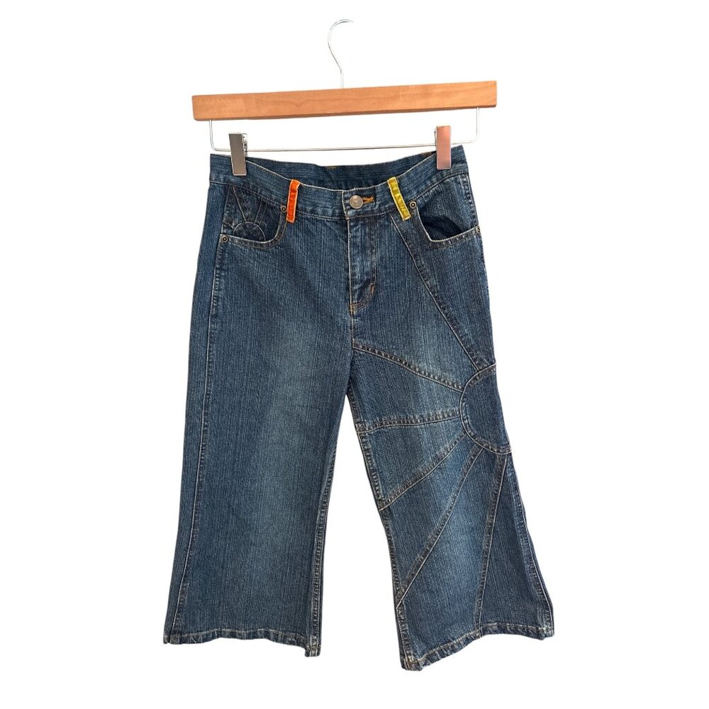 Vintage Y2K Mary-Kate and Ashley Denim Capri Jeans Girls 12 – Rainbow Belt Loops